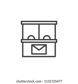 Post office outline icon. linear style sign for mobile concept and web design. simple line vector icon. Symbol, logo illustration. Pixel perfect vector graphics