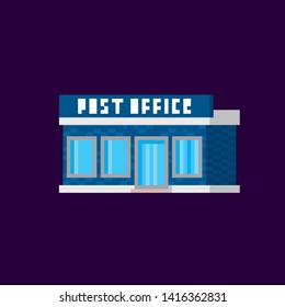 Post office. Pixel art. Old school computer graphic. 8 bit video game. Game assets 8-bit sprite.