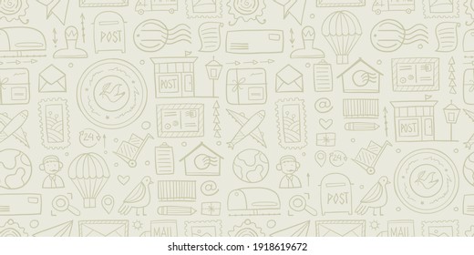 Post Office. Seamless Pattern for your design. Vector illustration