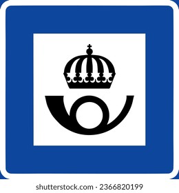 Post office, Signs giving information, Special regulation, Road signs in Sweden
