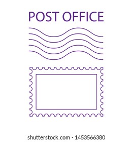 Post office stamp. Frame icon. Paper correspondence marking.