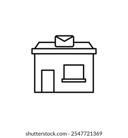 Post office thin line vector icon