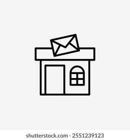 Post office thin liner icon isolated.