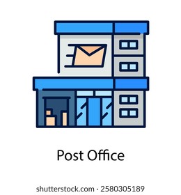 post office vector icon design illustration, filled line style