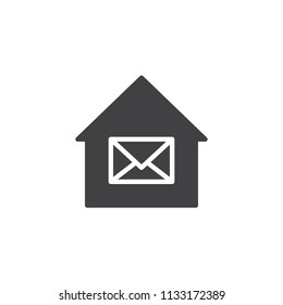 Post office vector icon. filled flat sign for mobile concept and web design. Envelope Mail simple solid icon. Symbol, logo illustration. Pixel perfect vector graphics
