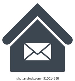 Post Office vector icon. Flat smooth blue symbol. Pictogram is isolated on a white background. Designed for web and software interfaces.