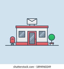 Post office vector icon illustration. Post office building