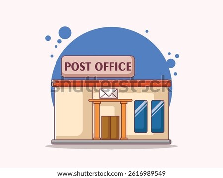 Post Office Vector Icon Illustration. Building And Landmark Icon Concept White Isolated. Flat Cartoon Style Suitable for Web Landing Page, Banner, Sticker, Background
