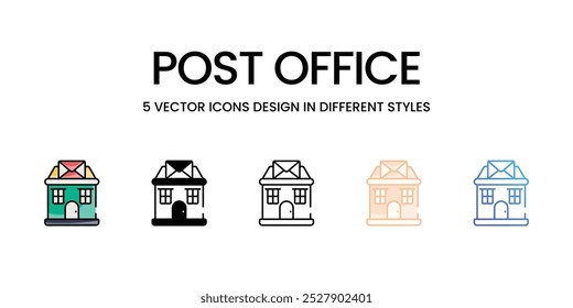 Post Office vector icons set stock illustration