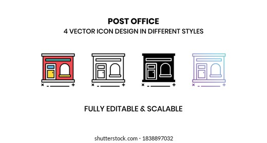 Post Office Vector illustration icons in different style
