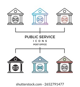 Post Office vector illustration related to public services and essential utilities. Useful for infographics, apps, and websites.