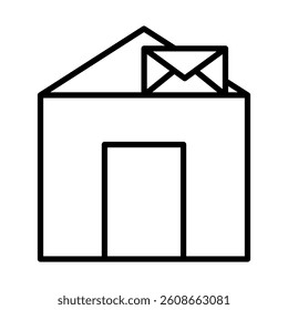 Post Office Vector Line Icon Design