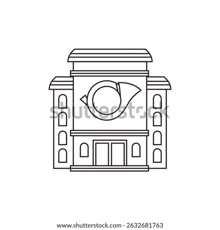 post office vector symbol sign icon illustration vector post horn mail 