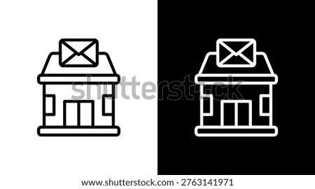 Post Office White Icon Set Design