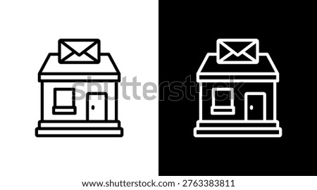 Post Office White Icon Set Design
