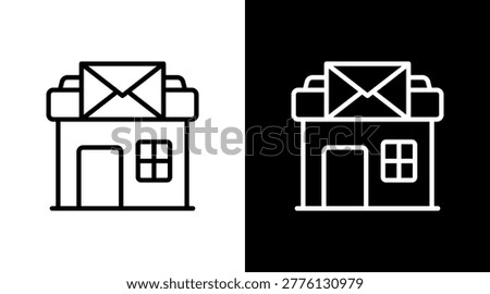 Post Office White Icon Set Design