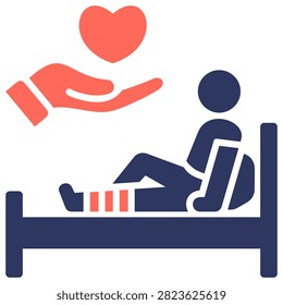 Post Operative Care simple and clear vector icon illustration to essential idea or function