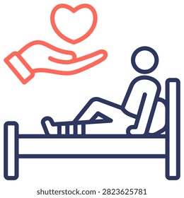 Post Operative Care simple and clear vector icon illustration to essential idea or function
