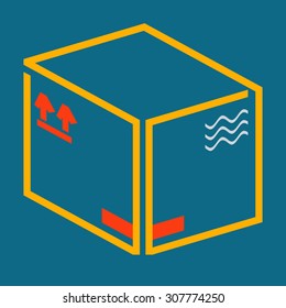 Post Package, Box. Transport and Packaging. Post Service and On Line Delivery. Illustration, Vector