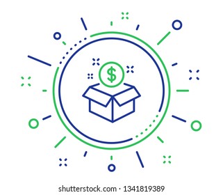 Post package line icon. Paid service sign. Quality design elements. Technology post package button. Editable stroke. Vector