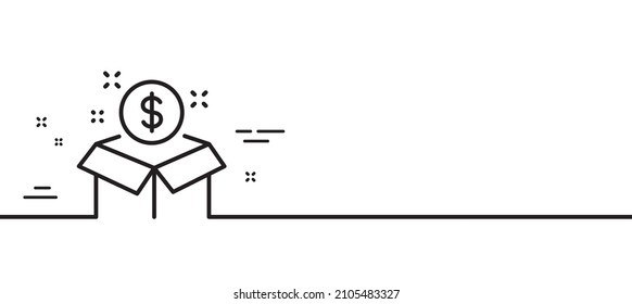 Post package line icon. Paid service sign. Minimal line illustration background. Post package line icon pattern banner. White web template concept. Vector