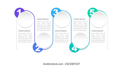 Post pandemic future infographic chart design template. Abstract infochart with editable contour. Instructional graphics with 5 step sequence. Visual data presentation. Arial, Myriad Pro fonts used