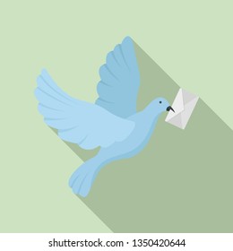 Post pigeon icon. Flat illustration of post pigeon vector icon for web design