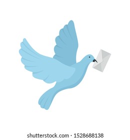 Post pigeon icon. Flat illustration of post pigeon vector icon for web design