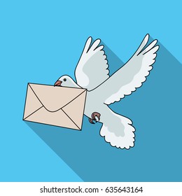 Post pigeon.Mail and postman single icon in flat style vector symbol stock illustration web.