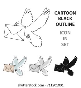 Post pigeon.Mail and postman single icon in cartoon style vector symbol stock illustration web.
