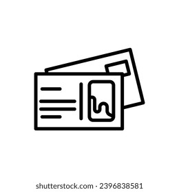 Post Postcard Outline Icon Vector Illustration