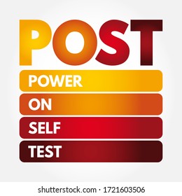 POST - Power On Self Test acronym, technology concept background