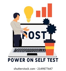POST - Power On Self Test acronym. business concept background. vector illustration concept with keywords and icons. lettering illustration with icons for web banner, flyer, landing pag