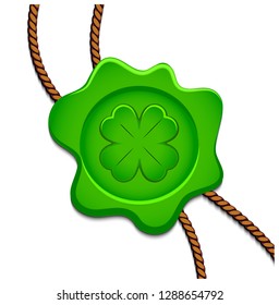 Post press with the image of a clover.