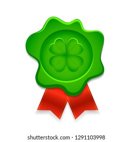 Post press with the image of a clover.