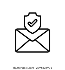 Post Protect Outline Icon Vector Illustration