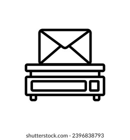 Post Scales Outline Icon Vector Illustration
