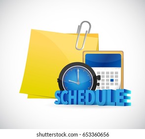 post it to schedule in a calendar. illustration design over white