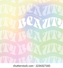 Post selflove   selfcare template gradient and geometric elements  stars  circles  Holographic colors  Gradient mesh  vector  Wavy text  Beauty quotes