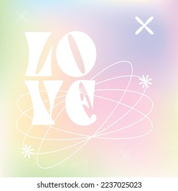 Post selflove   selfcare template gradient and geometric elements  stars  elipses  Holographic colors  Gradient mesh  vector  Love quotes