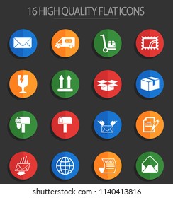 post service 16 flat icons