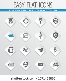 Post service flat icons set for web sites and user interface