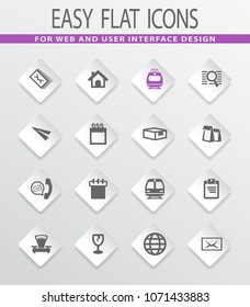 Post service flat icons set for web sites and user interface