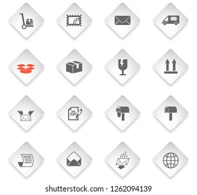 post service flat rhombus web icons for user interface design