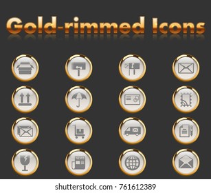 post service gold-rimmed icons for your creative ideas