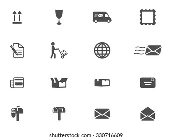 post service icons, mono vector symbols