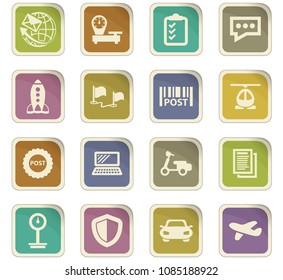 Post service icons set for web sites and user interface