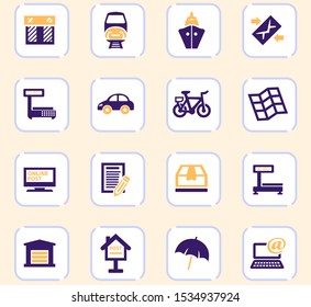 Post service icons set for web sites and user interface