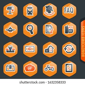 Post service icons set for web sites and user interface