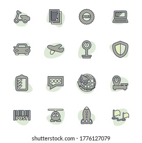 Post service icons set for web sites and user interface